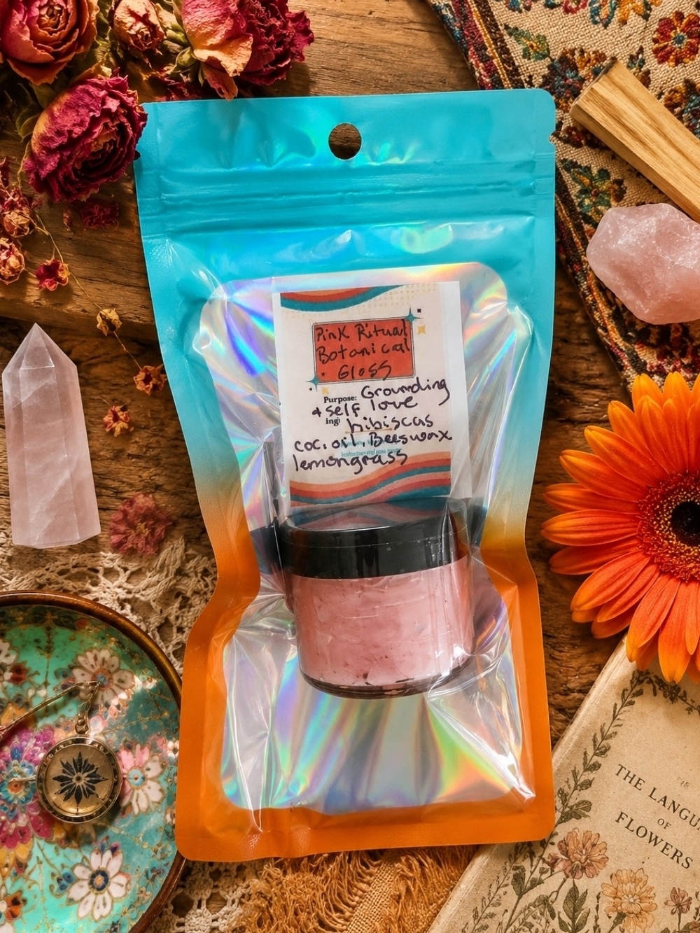 4/$15 Pink Lip Butter - Grounding Hibiscus & Lemongrass